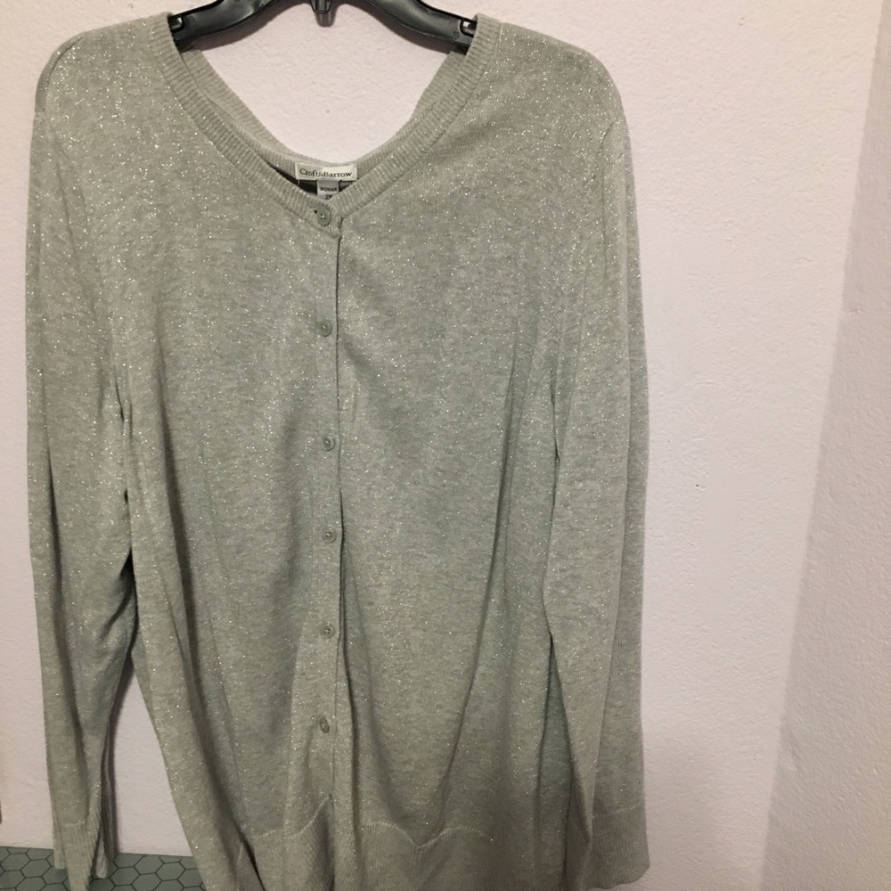 Silver/grey sparkle 2X cardigan